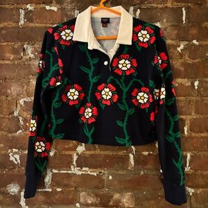 Rowing Blazers x Target floral cropped rugby long sleeve